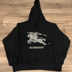 Burberry Black Hoodie with Graphic Design